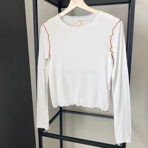 Madewell Contrast Stitch Crewneck Crop Tee Shirt